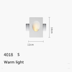 Minimalist Recessed Living Room Wall Sconce Plaster Without Frame
