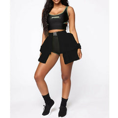 Mesh Stitching See-through Skirt Puffy Casual Umbrella Skirt