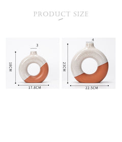 Laterite Half Glazed Round Ceramic Vase Office Desktop Soft Board Room Window