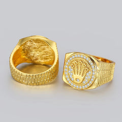 European And American Personalized Hip Hop Palm Crown Ring
