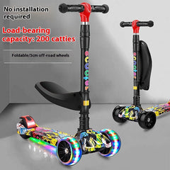 Children's Scooter Three-in-one Folding Walker Car