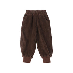 Children's Feet, Close-up Warm Corduroy And Velvet Pants Boys And Girls Leisure