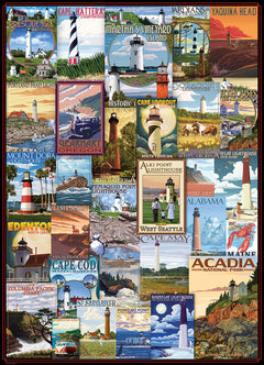Puzzle: Vintage Art Collages - Lighthouses Vintage Posters
