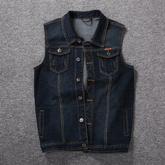 Plus size denim vest