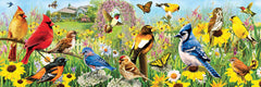 Puzzle: Panoramic Puzzles - Garden Birds Panoramic by Greg Giordano