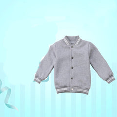 CHILDREN'S THICK COAT GREY LETTERS RIGHT HEART TOP
