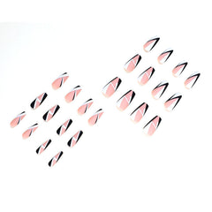 Wear Nail Finished Product Nail Stickers Black And White Simple Nail Geometry Nail Patch