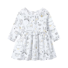 Children's Floral Cotton Long Sleeve Dress
