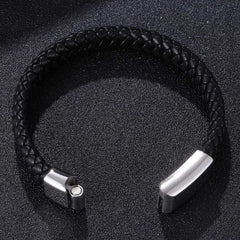 Men's And Women's Simple Casual Engraved Leather Bracelet