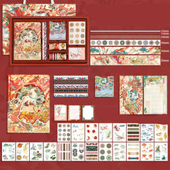 Ancient Style Hand Book Tape Stickers Sticky Notes Gift Box