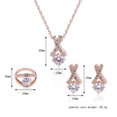 Creative Fashion Personality Simple Diamond Jewelry 3pcs