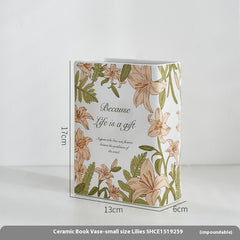 Creative Modern And Simple Ceramic Book Vase Decoration Crafts