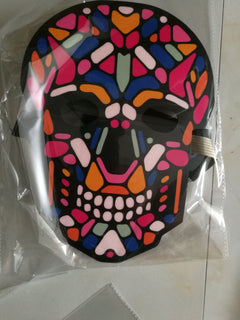 Halloween Glowing Face Cover Led Light Dance For Halloween Festival Party Headwear Music Head Props Bar Face Accessories