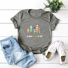 Casual Plus Size Cotton Women's Short Sleeve