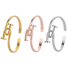 Rose Gold oval  bangle bracelet