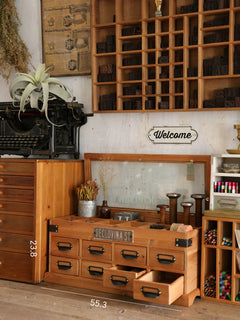 Tape Stamp Sticker Solid Wood Storage Box Retro
