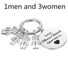 Stainless Steel Boy And Girl Keychain