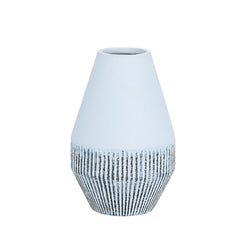 Ceramic Vase White Simple Striped Handicraft Decoration Home Living Room Desktop