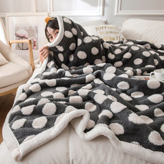 Jacquard Blanket Winter Thick Coral Fleece Blanket Single Towel Quilt Sofa Bedding