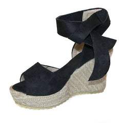 Wedge Heel Foreign Trade Plus Size Fashion Lace-up Women's Shoes Sandals