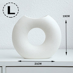 Nordic Style Simple Ceramic Vase Semicircle Creative Flower Device