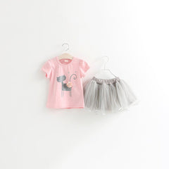 Fashion Girl Cartoon Cute Short Skirt Two-piece Suit