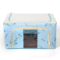 Steel Frame Storage Box Oxford Cloth Sorting Box Quilt Storage Box Folding Wardrobe Cloth Art Extra Large Storage Bag with Cover