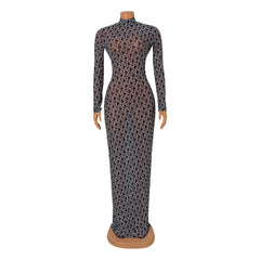 Mesh Floral Backless Women's Clothing