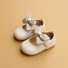 Girls' soft sole princess shoes bow step shoes