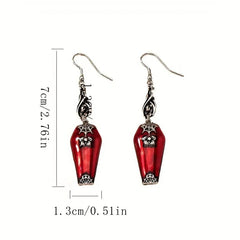Halloween Earrings Ins Style Red Bat Spider Retro Earrings Jewelry