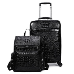 Genuine Leather Crocodile Pattern Suitcase Men's Top Layer Cowhide