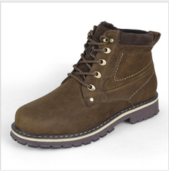 New Martin boots men Large size outdoor warm high help plus velvet large size leather Martin boots