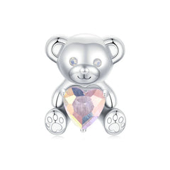 Valentine's Day Cute Bear Love Beaded S925 Sterling Silver Diy Scattered Beads Girlfriend's Accessories