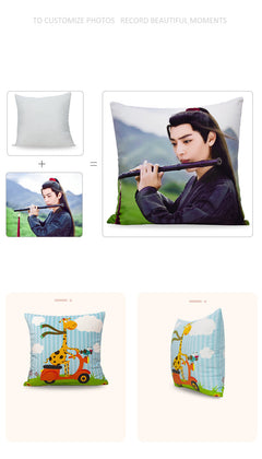 DIY Custom Photo Car Sofa Real-life Double-sided Logo Quilt Dual-use Cushion