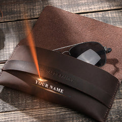 Convenient Leather Case For Horse Outdoor Travel Glasses Storage