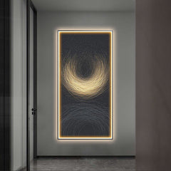 Modern Light Luxury Wall Abstract With Light Hanging Picture