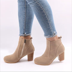 Women's high heel side zipper Martin boots