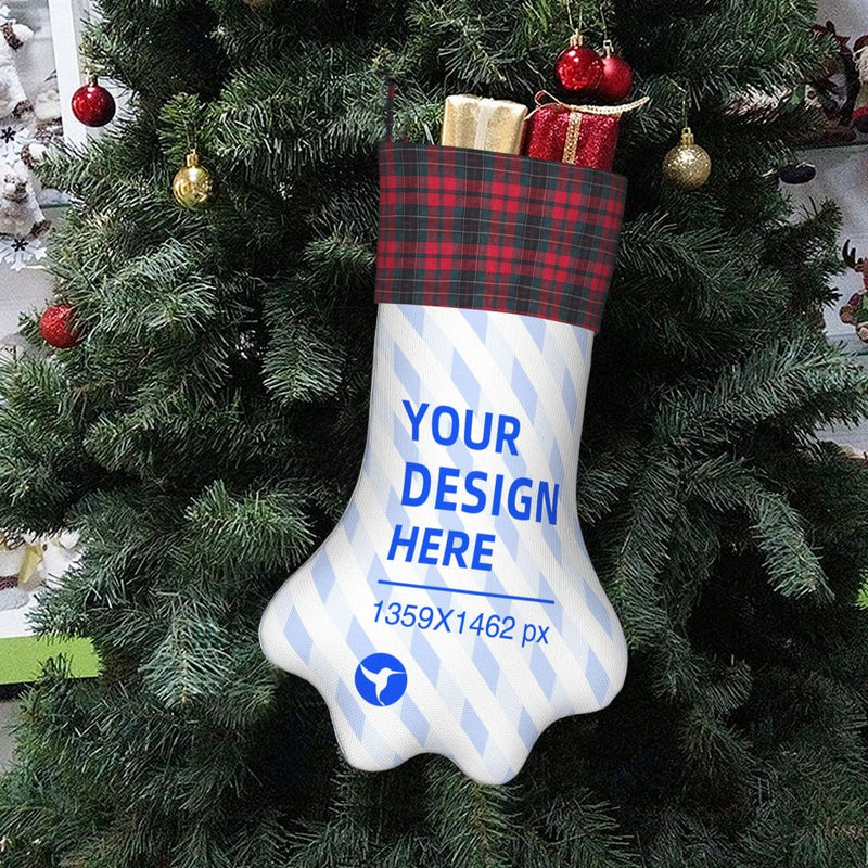Create Your own Vintage Warm Christmas Dog Paw Decorative Socks