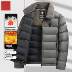 Men's Winter Business Casual Lapels Fur Collar Coat