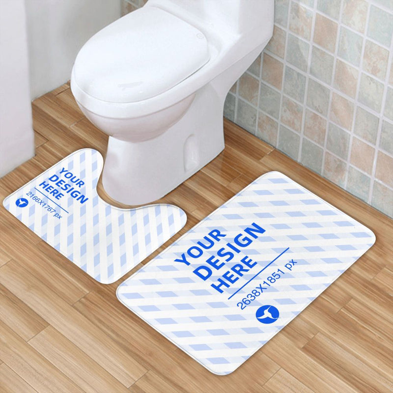 Create Your Own 24x16in Flannel Anti-Slip Floor Mats Two Piece Set