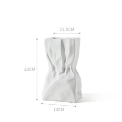 White Ceramic Vase Art Ornaments Living Room Flower Arrangement Decoration