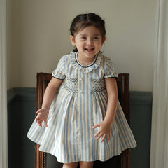 Girls' High End Cotton Short Sleeve Dress
