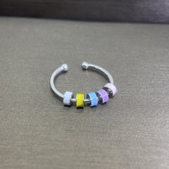 Rotating Enamel Fingertip Stress Relief Ring