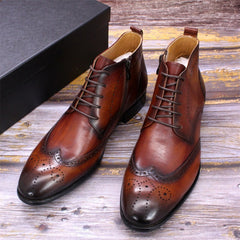 Men's Side Zipper Leather Martin Boots