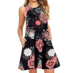 Sleeveless Relaxed Casual Back Zipper T-shirt Dress