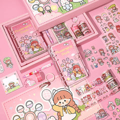 Hand Account Book Gift Box Set Cute Girl Heart Notebook