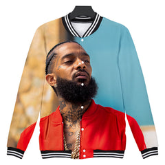 Trendy nipsey hussle casual 3D baseball uniform