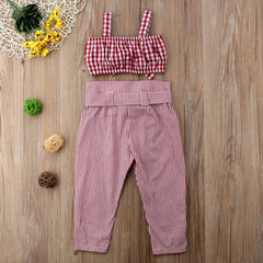 High waist pants + plaid top
