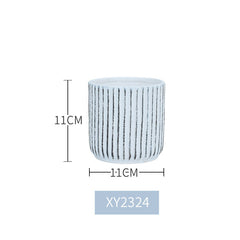 Ceramic Vase White Simple Striped Handicraft Decoration Home Living Room Desktop