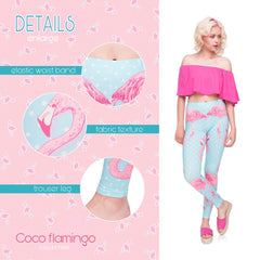 Flamingo blue European and American printed pants
